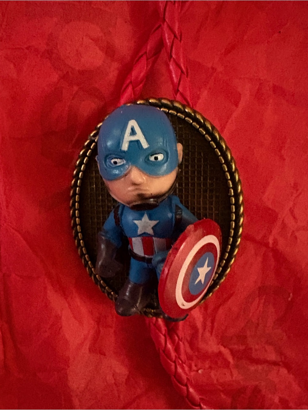 Captain America Mini Figure Pendant - Blue & Red
